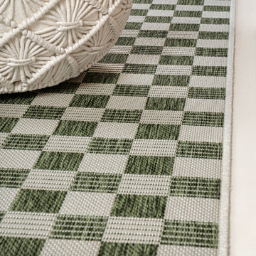 Aimee Traditional Cottage Checkerboard Indoor/Outdoor Area Rug